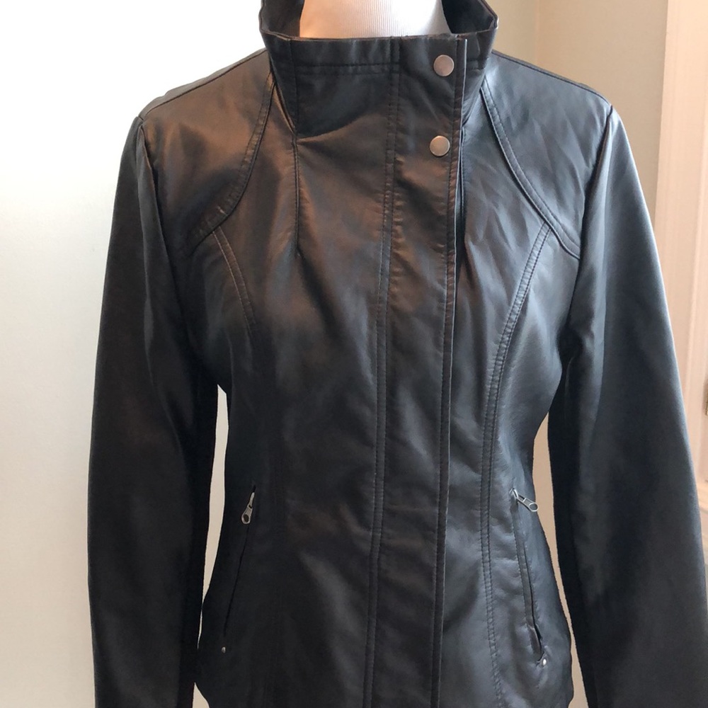 Vegan Leather Jacket - Picture 2 of 7